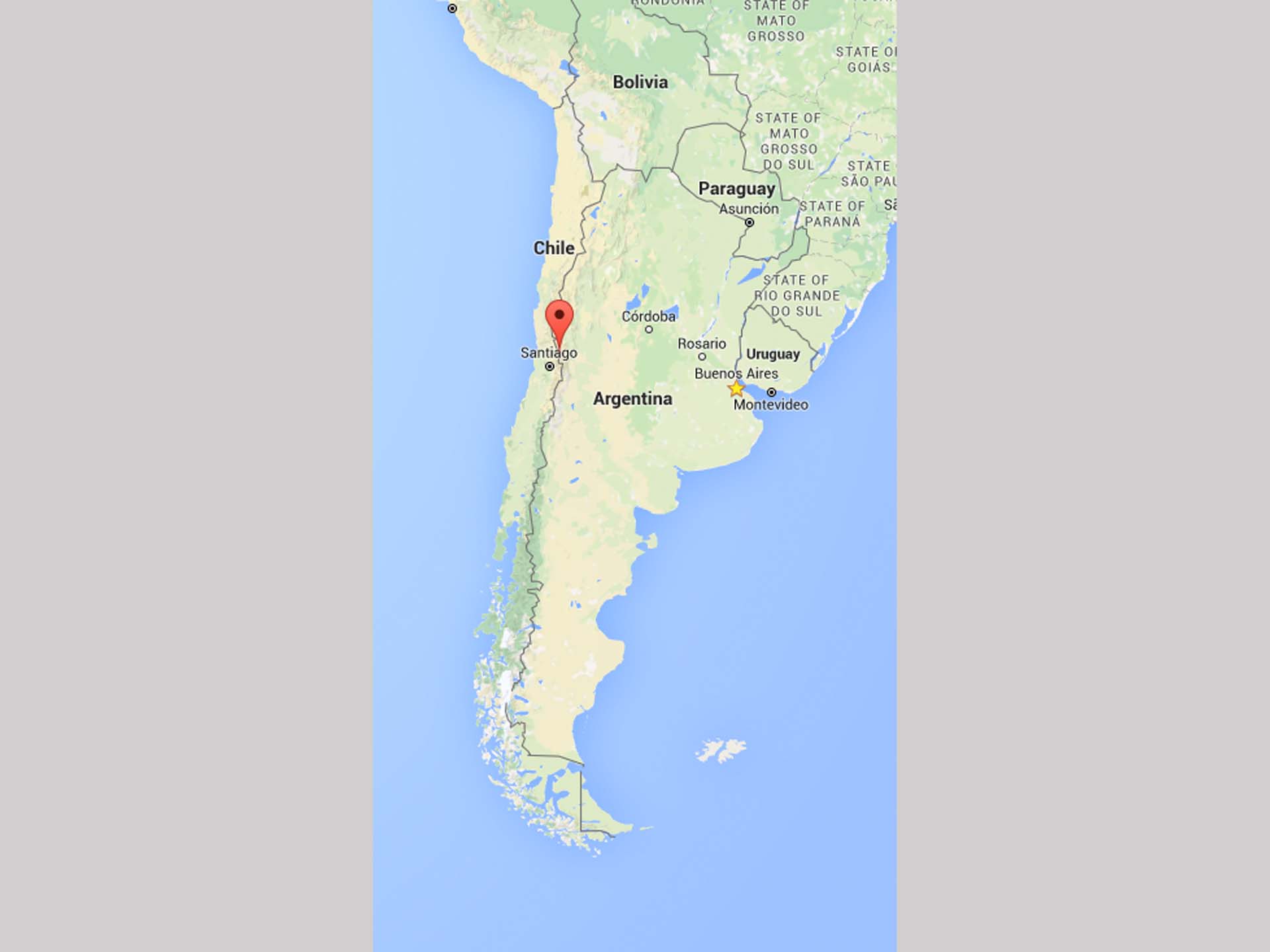 Argentina Chile Border map